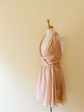 Carol Michaels Blush Pink Halter Mini Dress Size 8